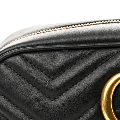 Gucci Calfskin Matelasse Small GG Marmont Chain Shoulder Bag Black 13 of 14