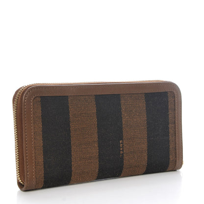 Fendi Pequin Vitello Zip Around Wallet Tobacco Foresta 3 of 7