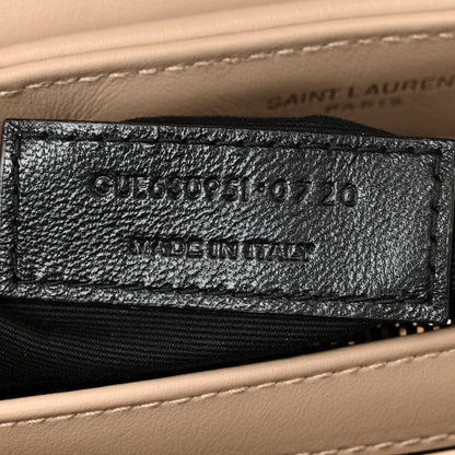 Saint Laurent Calfskin Y Quilted Monogram Toy Loulou Crossbody Bag Dark Beige 8 of 12