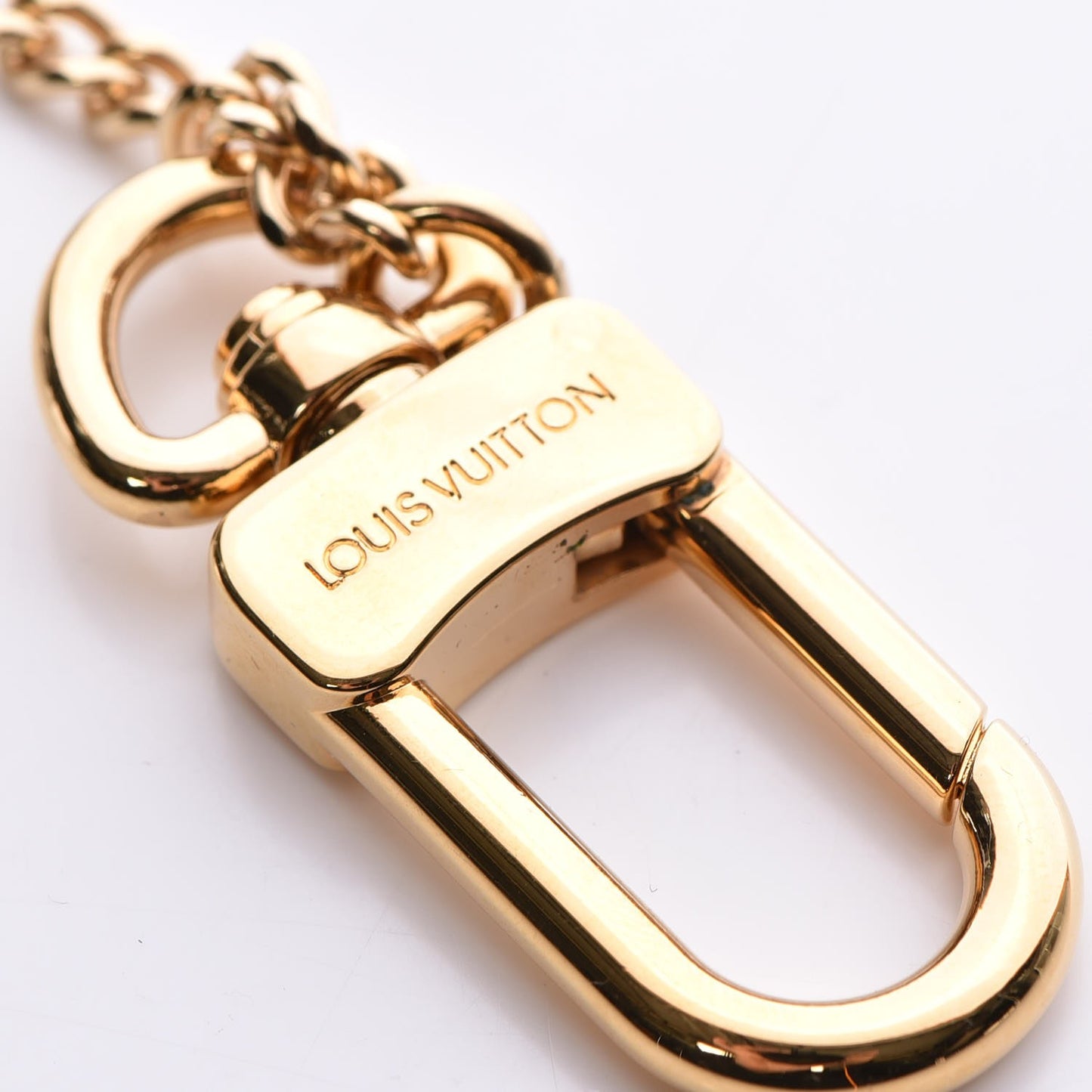 Metal Pochette Extender Key Ring Chain Gold