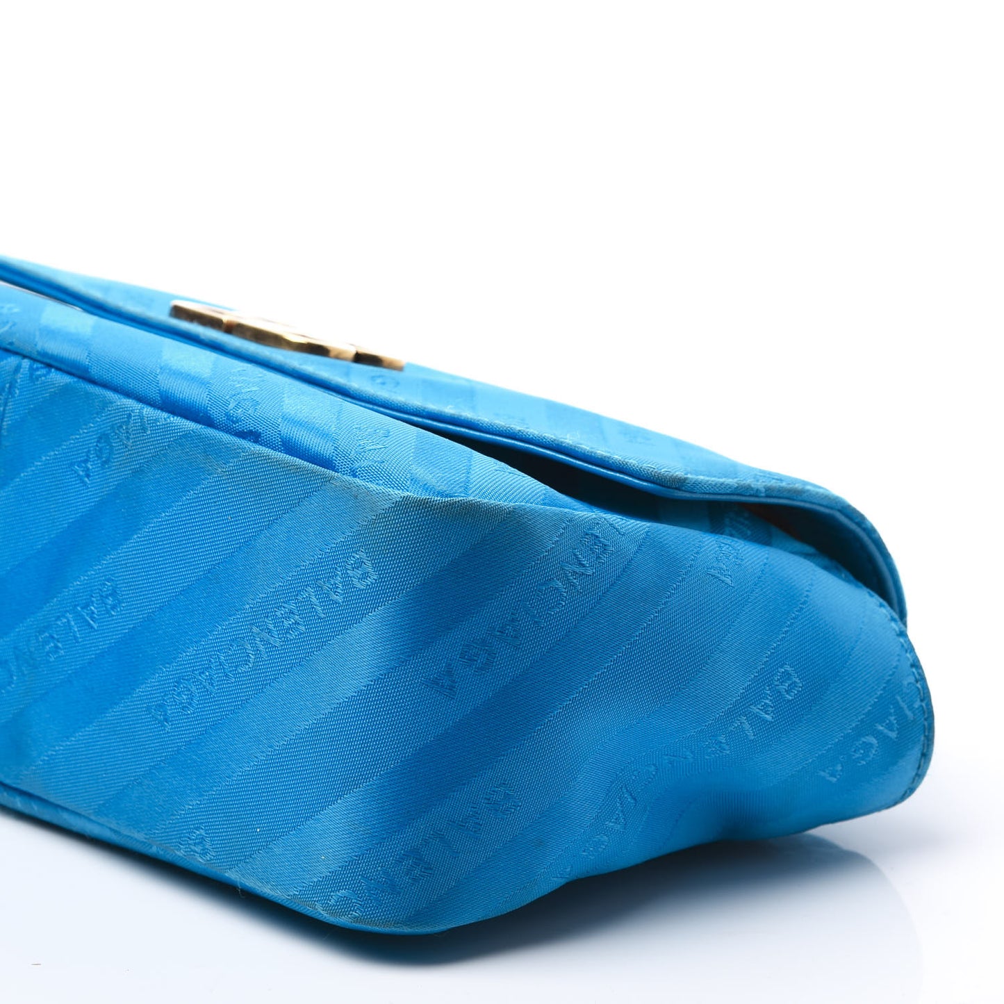 Nylon Jacquard Diagonal Logo S BB Round Shoulder Bag Bleu