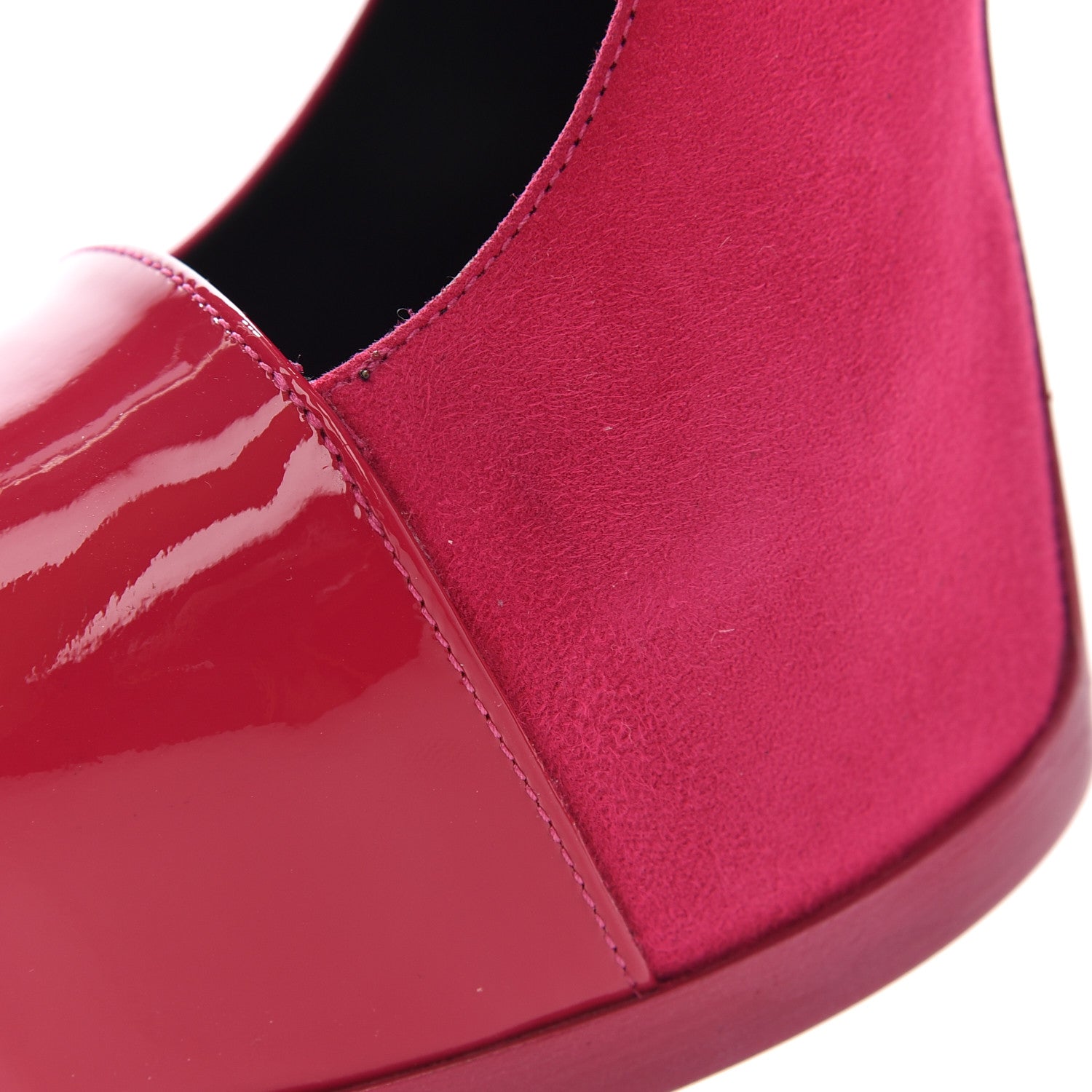 Saint Laurent Suede Vitello Vernice Tribtoo 105 Platform Pumps 38 Fuchsia 12 of 14