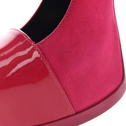 Saint Laurent Suede Vitello Vernice Tribtoo 105 Platform Pumps 38 Fuchsia 12 of 14