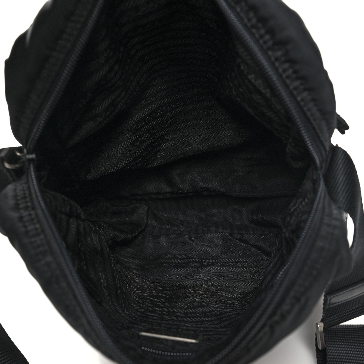 Prada Nylon Flat Messenger Bag Black 5 of 10