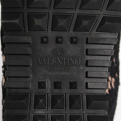 Valentino Garavani Macrame Lace Suede Womens Rockrunner Sneakers 36 Black 6 of 8