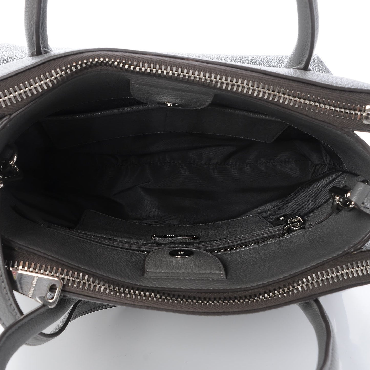 Goatskin Madras Top Handle Double Zip Tote Argilla
