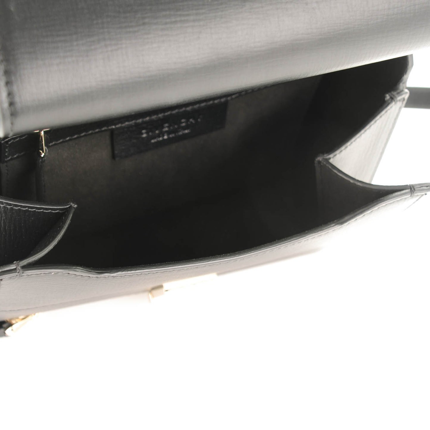 Textured Calfskin Mini Pandora Box Crossbody Bag Black