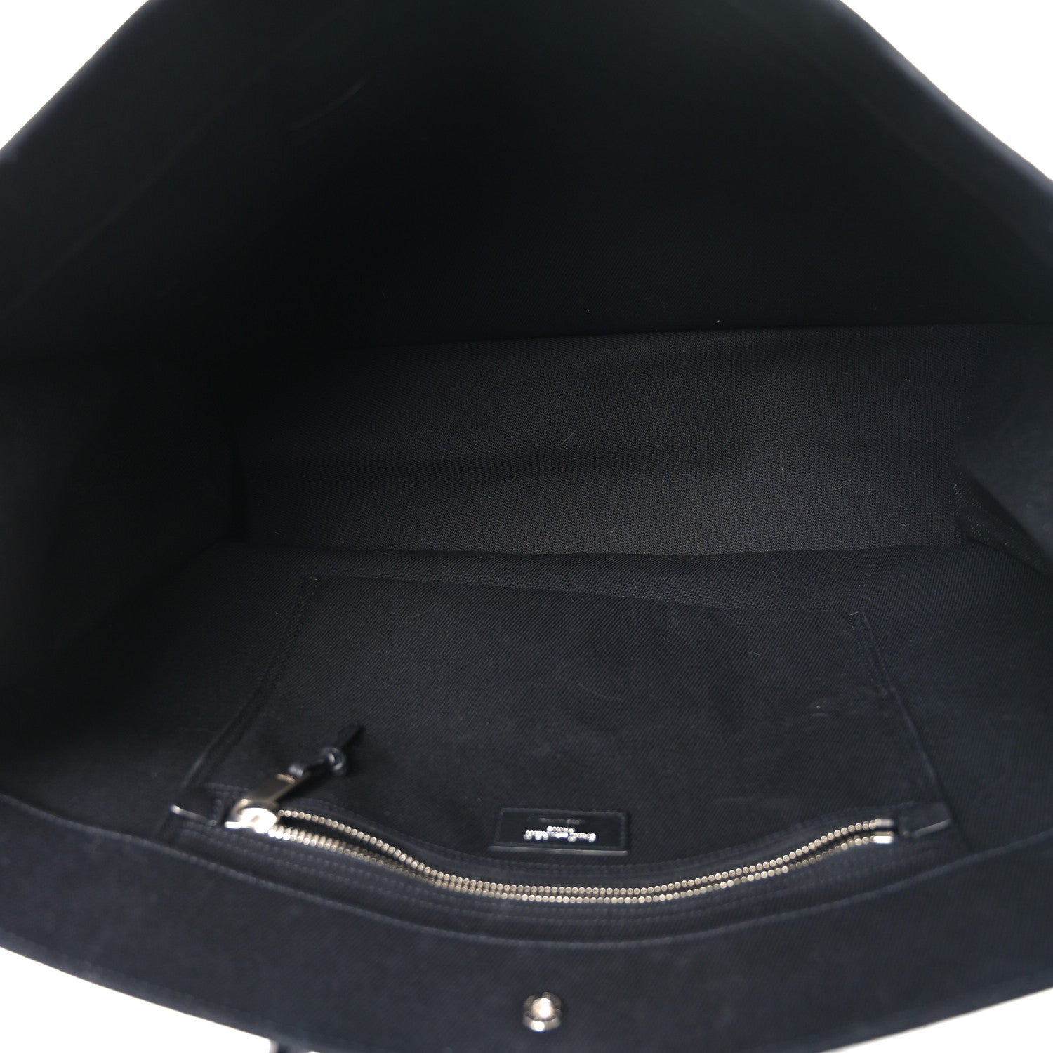 Saint Laurent Linen Calfskin Rive Gauche Tote Black 5 of 10