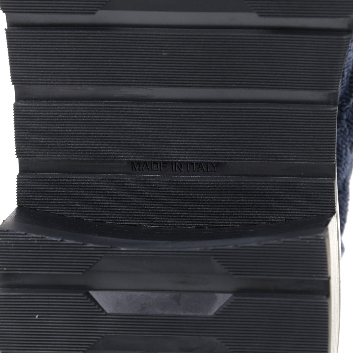 Denim Calfskin Quilted Lace Up Combat Boots 38 Blue