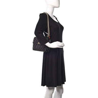 Valentino Garavani Lambskin Medium Rockstud Spike Shoulder Bag Black 2 of 15