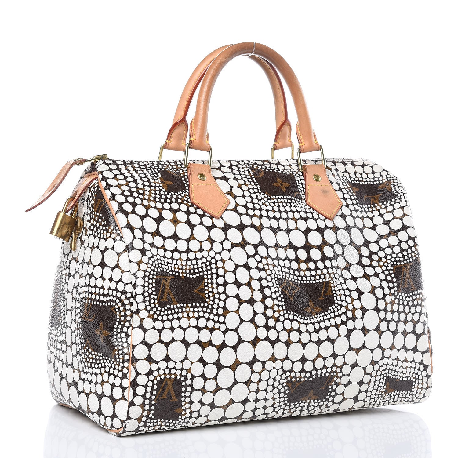 Louis Vuitton Monogram Kusama Town Speedy 30 White 3 of 15
