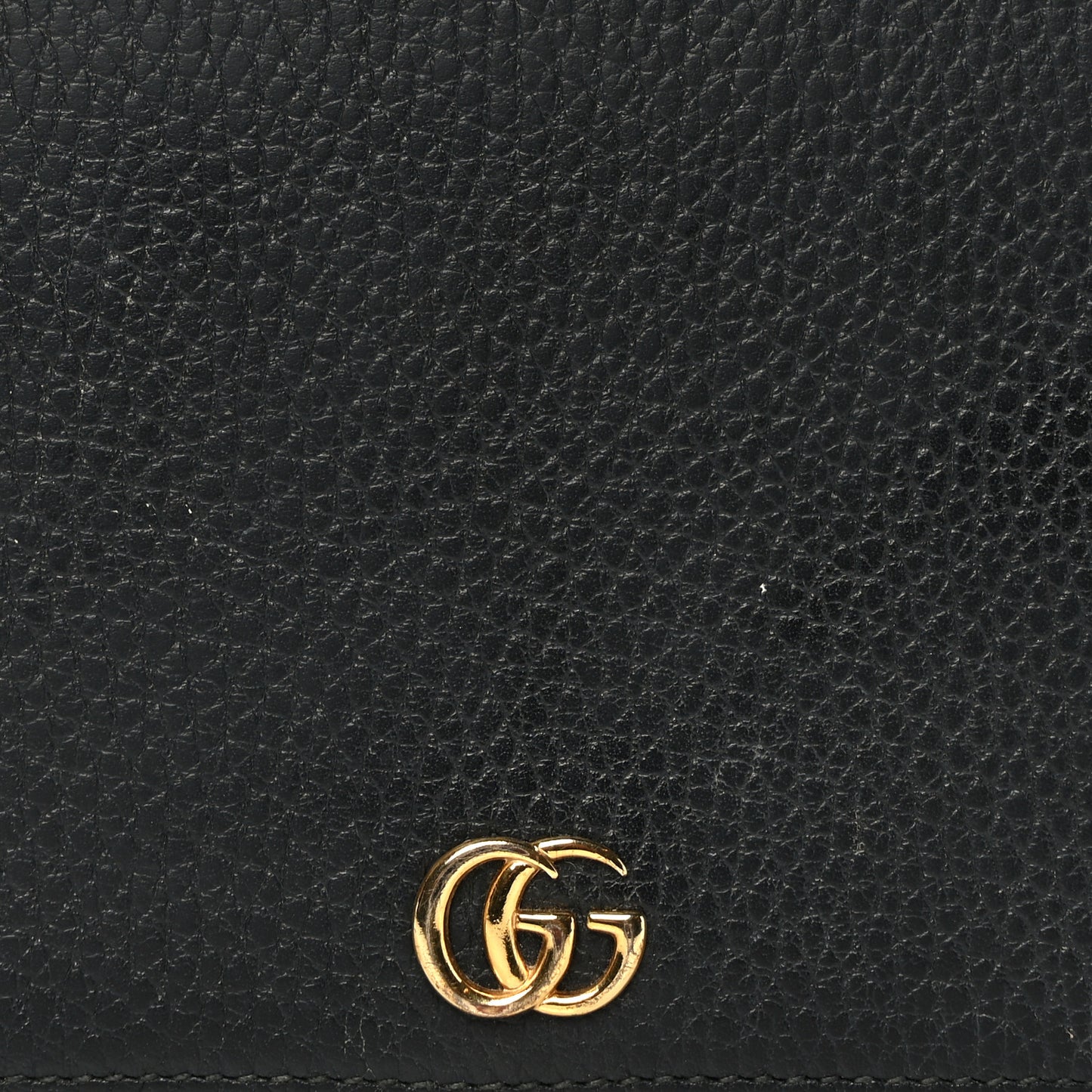 Calfskin Mini GG Marmont Chain Wallet Black