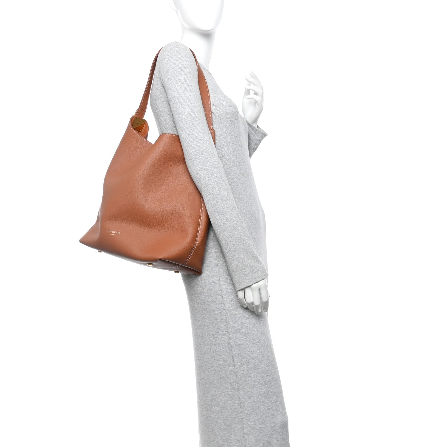 Louis Vuitton Grained Calfskin Low Key Hobo MM Cognac 2 of 12