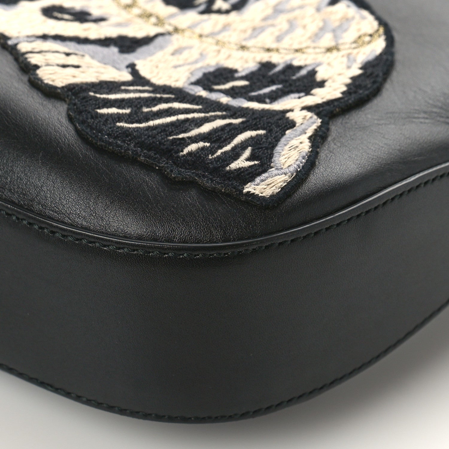 Gucci Calfskin Web Dog Embroidered Medium Dionysus Hobo Black 9 of 11