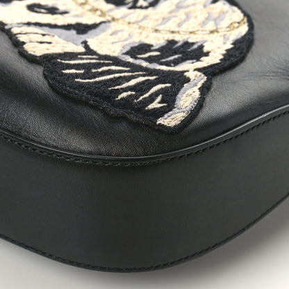 Gucci Calfskin Web Dog Embroidered Medium Dionysus Hobo Black 9 of 11
