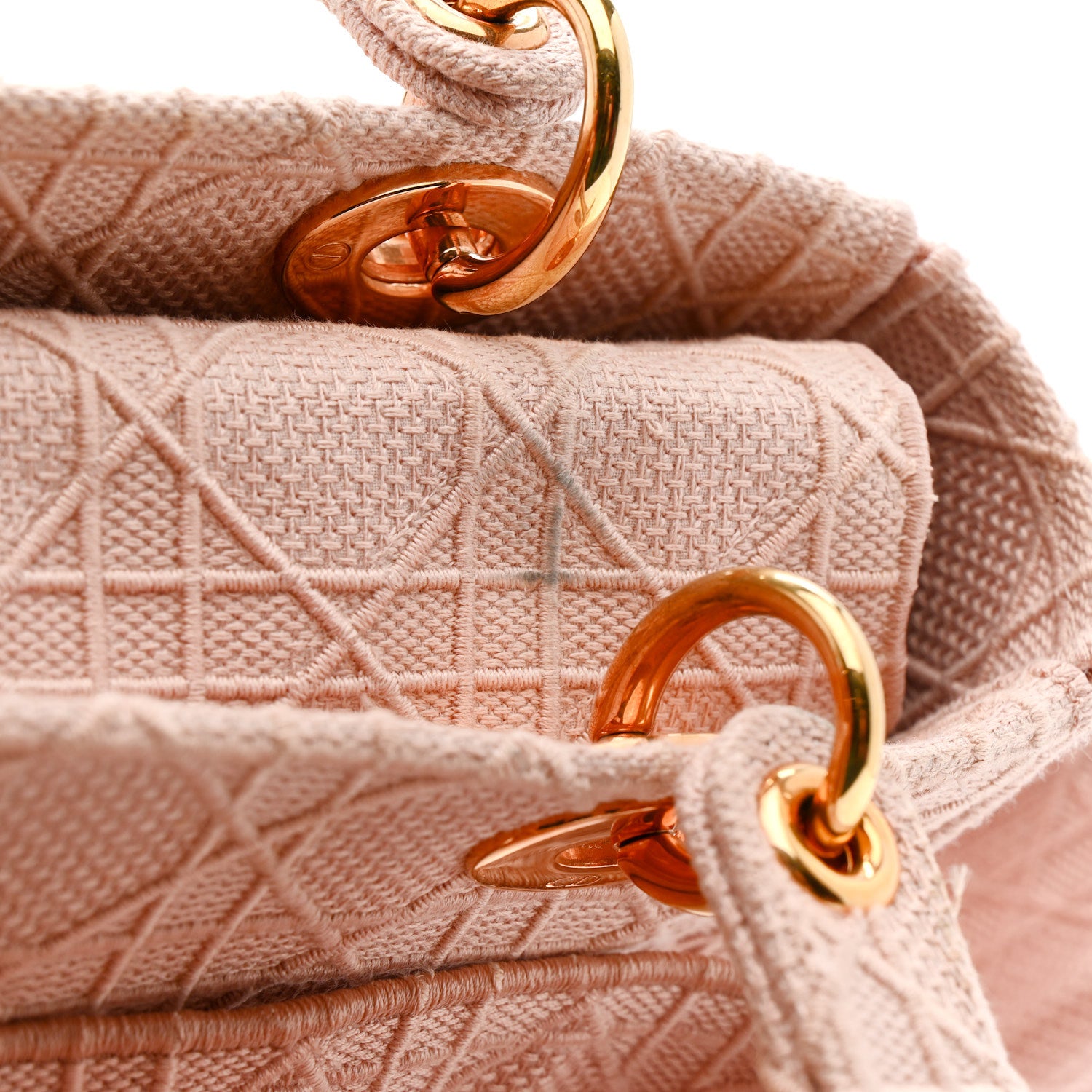 Christian Dior Canvas Embroidered Cannage Medium Lady D-Lite Bois de Rose 13 of 17