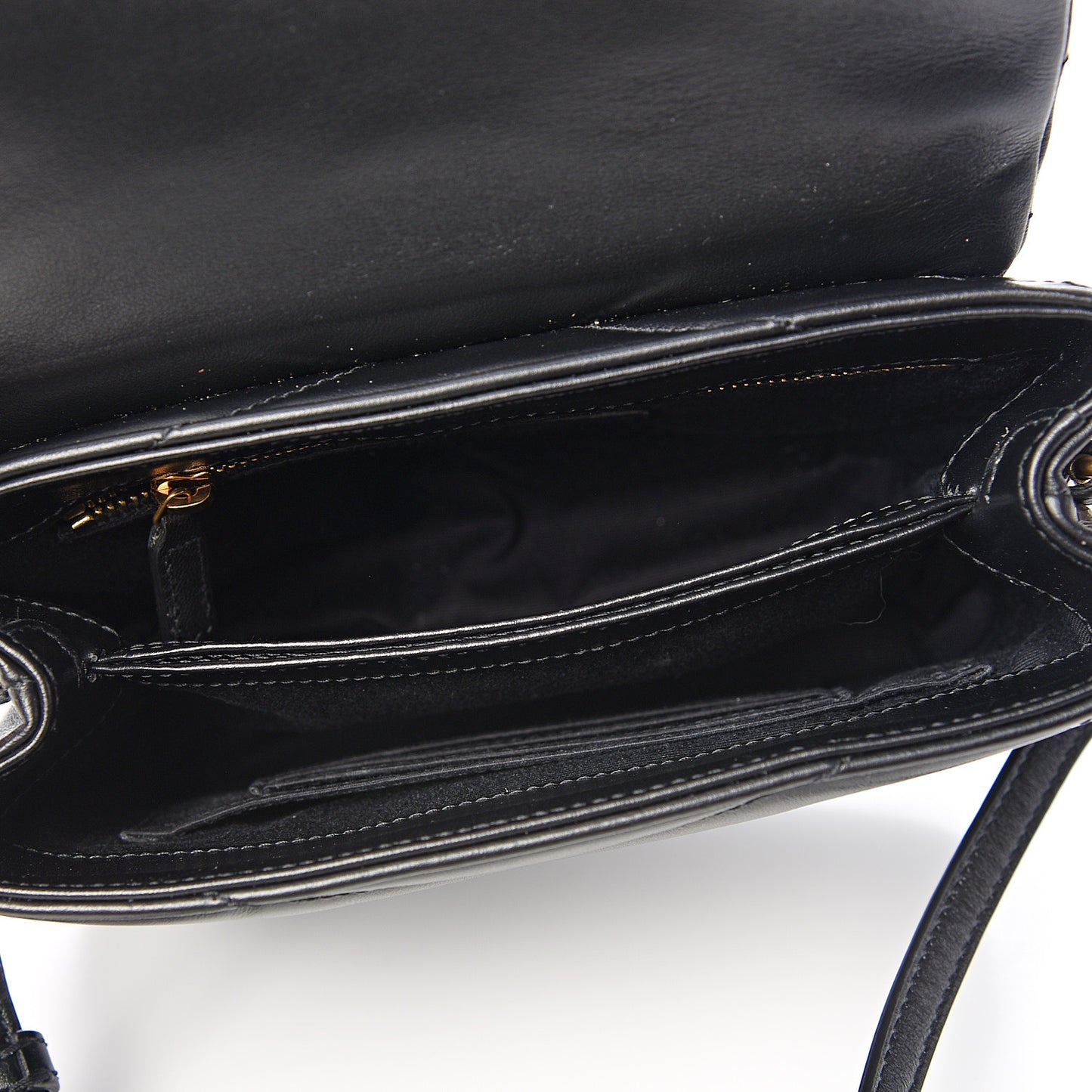 Calfskin Y Quilted Monogram Toy Loulou Crossbody Bag Black