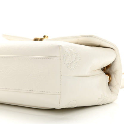Chanel Crumbled Calfskin Embossed Flap White 19 of 21