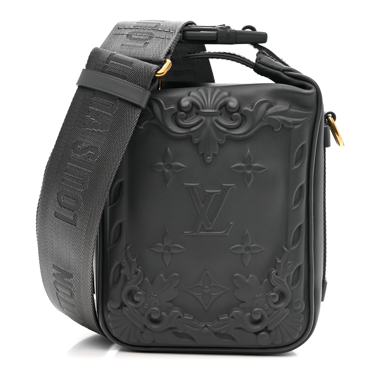 Louis Vuitton Calfskin Monogram Embossed Cruiser Messenger Dark Shadow Gray 1 of 12