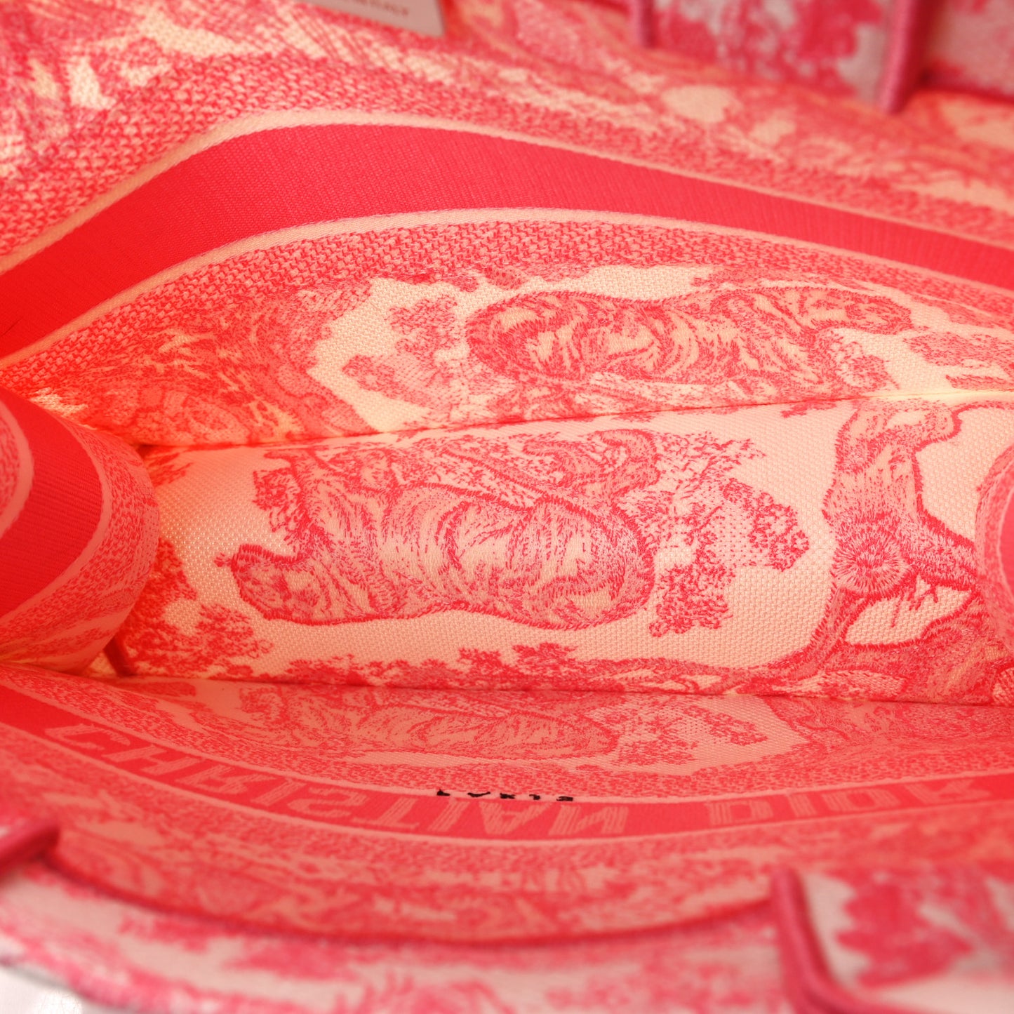 Canvas Embroidered Medium Dioriviera Toile De Jouy Book Tote Peony Pink