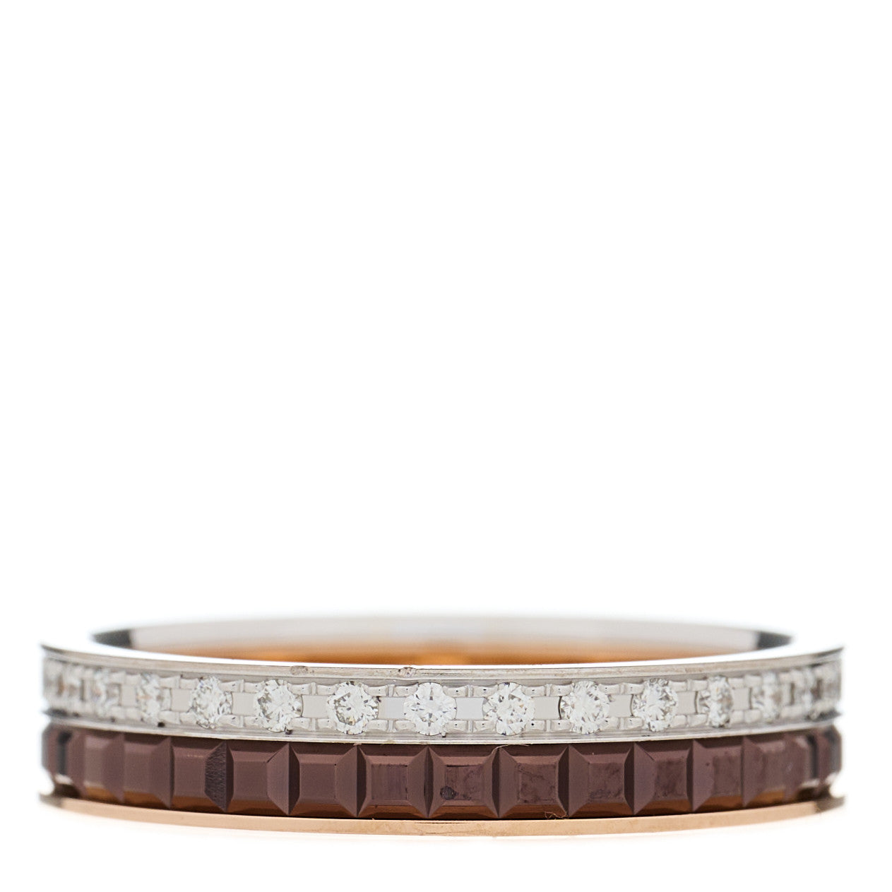 Boucheron 18K Pink White Gold PVD Diamond Quatre Classique Wedding Band Ring 49 5 1 of 6
