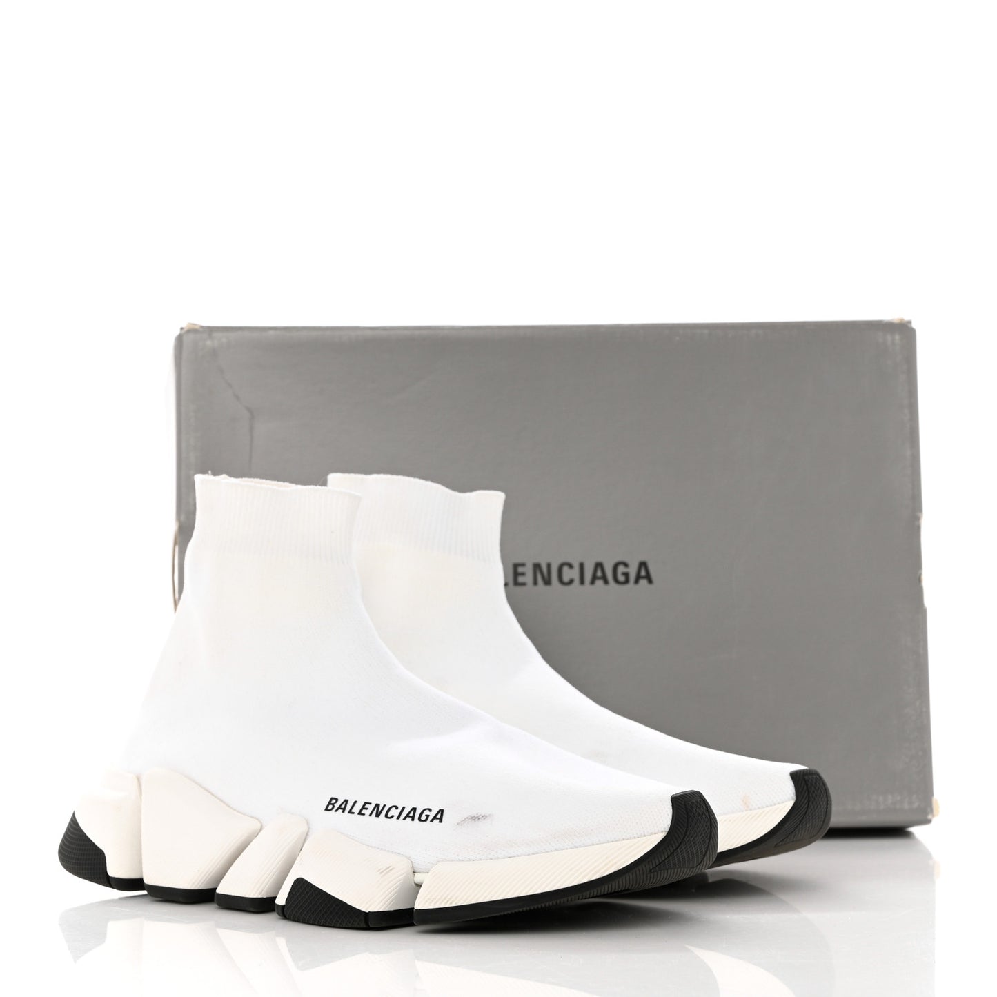 Technical 3D Recycled Knit Bi-Color Sole Womens Speed 2.0 Sneakers 39 White Black