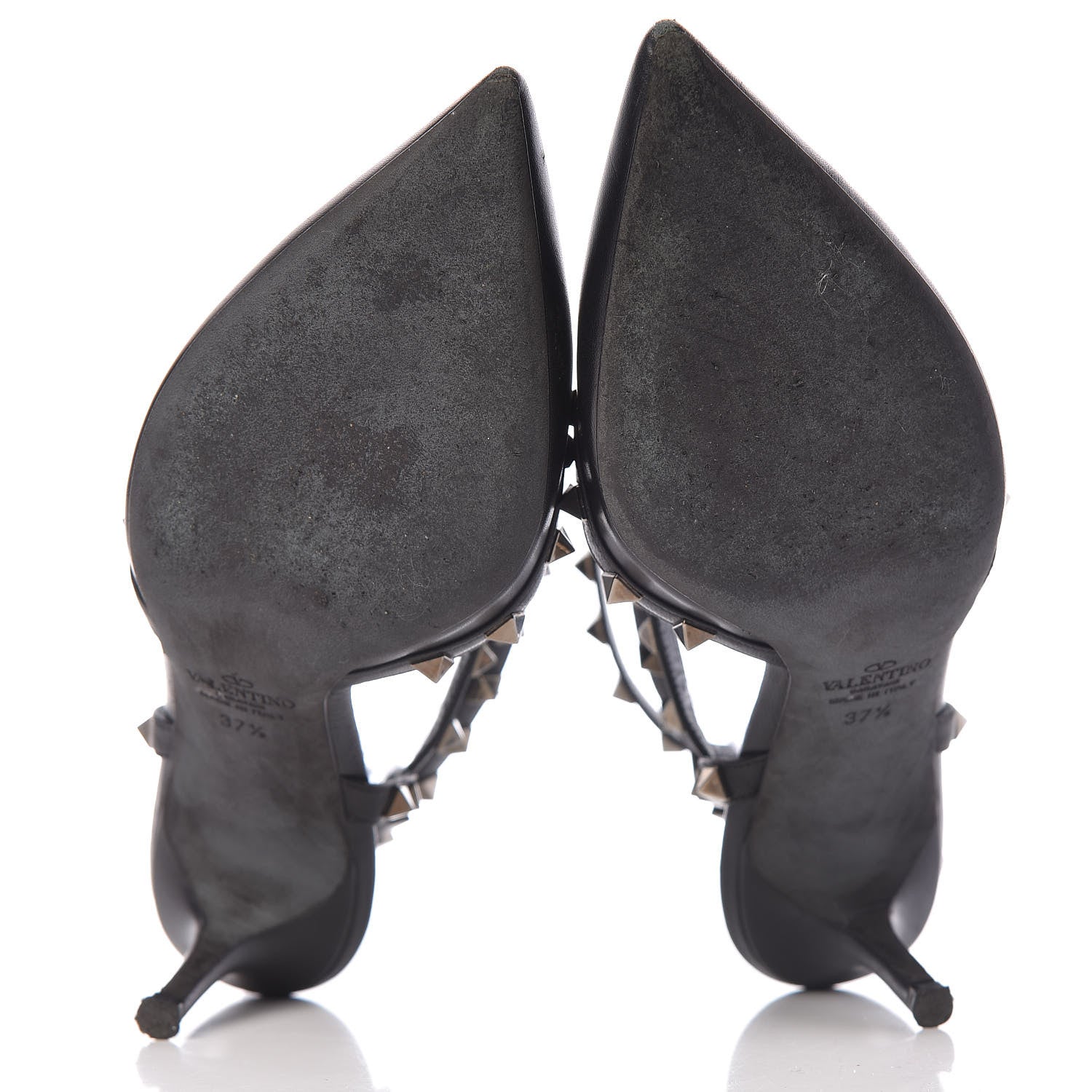 Valentino Garavani Calfskin Nappa Rockstud Ankle Strap 65mm Pumps 37.5 Black 5 of 11