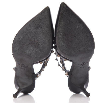 Valentino Garavani Calfskin Nappa Rockstud Ankle Strap 65mm Pumps 37.5 Black 5 of 11