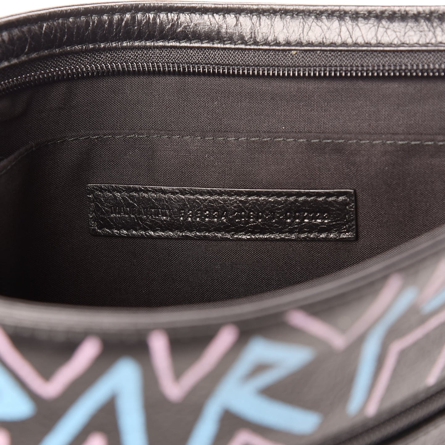 Agneau Arena Graffiti All Over Zip Pouch Black Multicolor