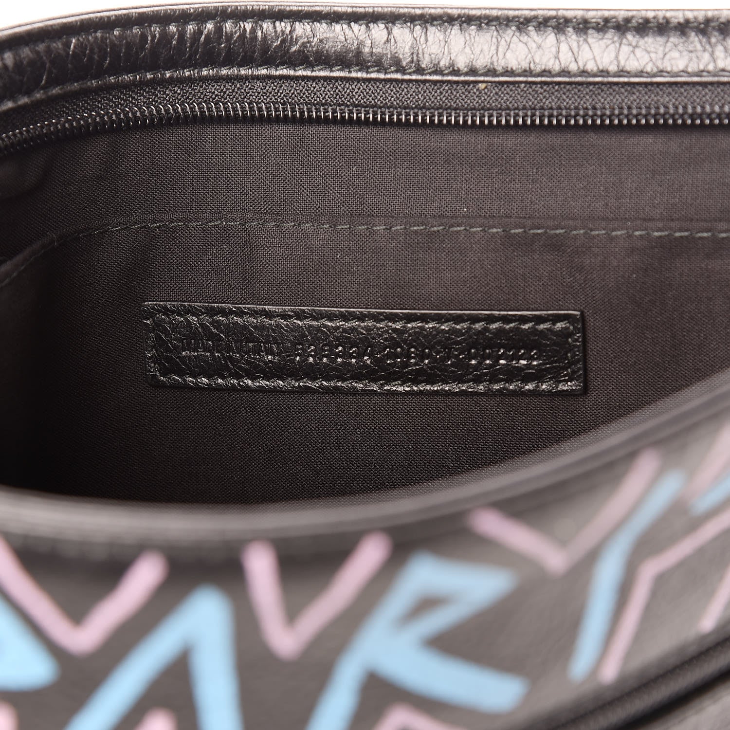 Balenciaga Agneau Arena Graffiti All Over Zip Pouch Black Multicolor 6 of 6