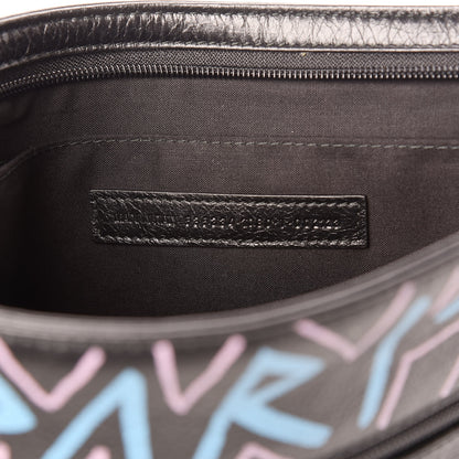 Balenciaga Agneau Arena Graffiti All Over Zip Pouch Black Multicolor 6 of 6