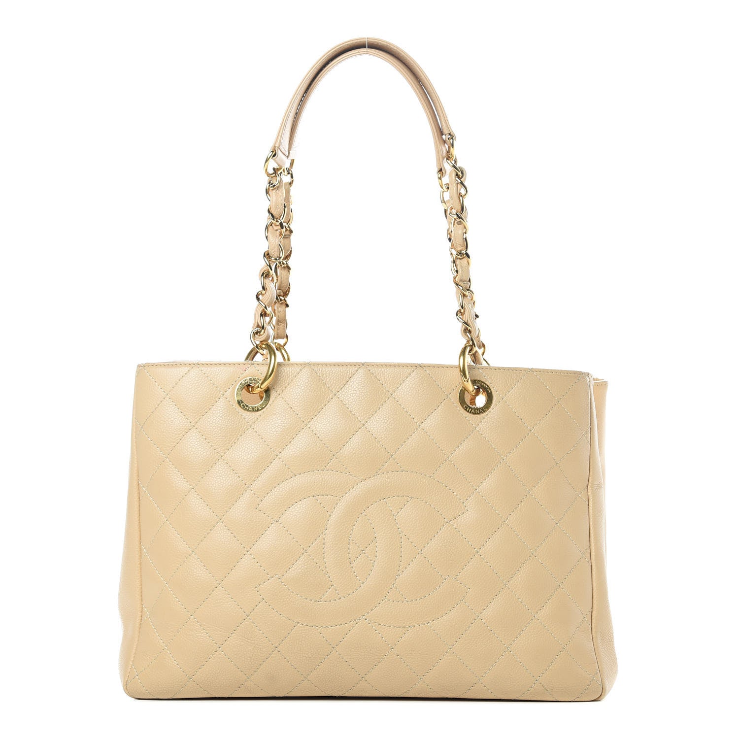 Chanel Caviar Quilted Grand Shopping Tote GST Beige 1 of 19