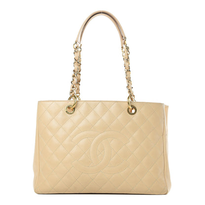 Chanel Caviar Quilted Grand Shopping Tote GST Beige 1 of 19