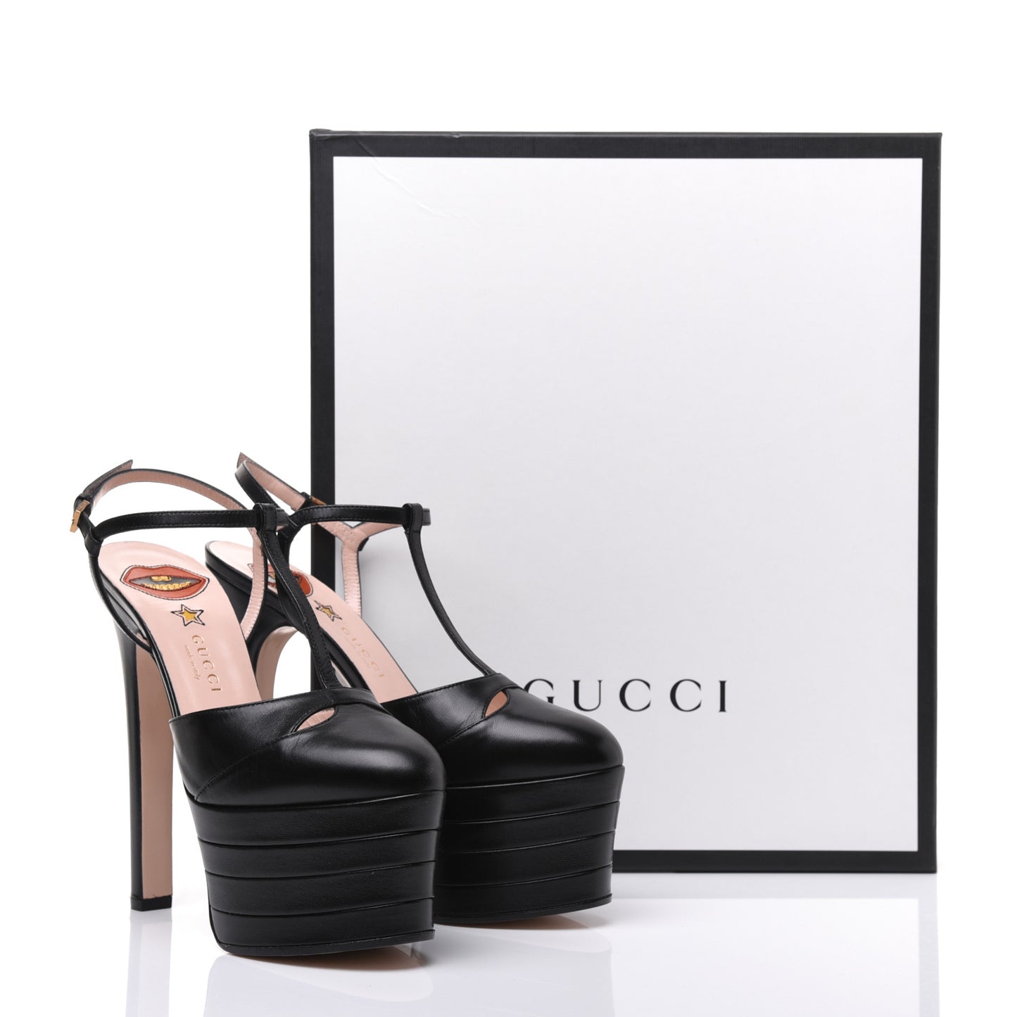 Malaga Kid T Strap Platform Pumps 38 Black