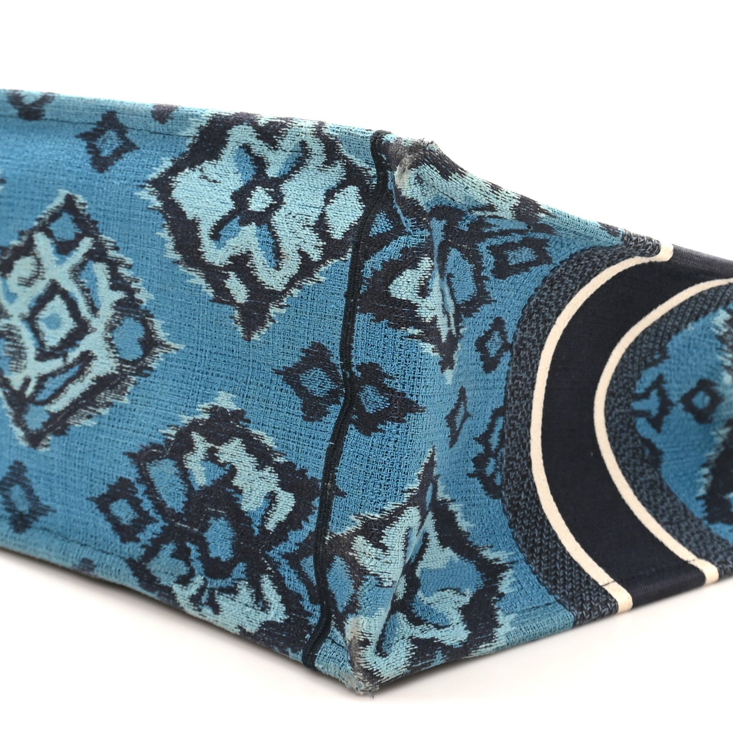 Canvas Embroidered Paisley Medium Book Tote Blue Multicolor