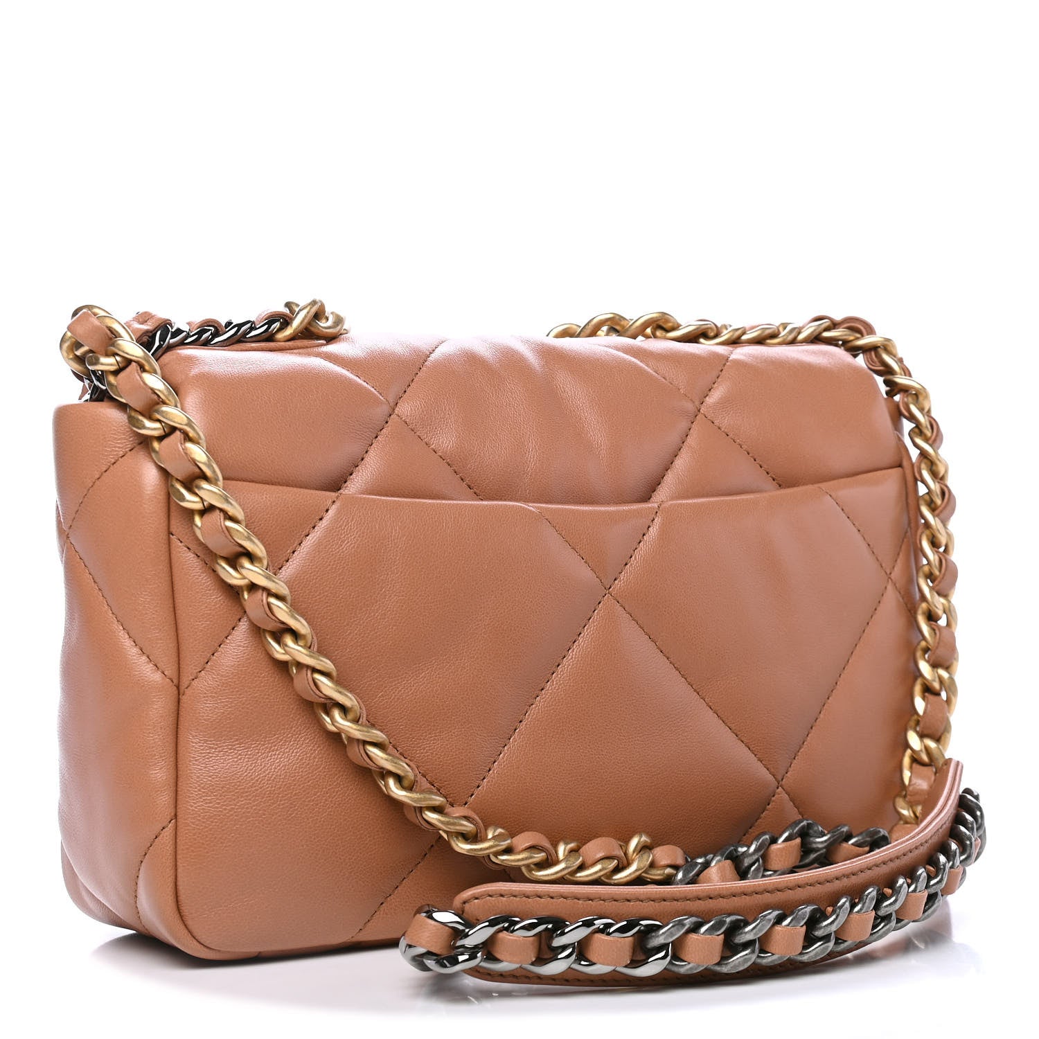 Chanel Lambskin Quilted Medium Chanel 19 Flap Brown 2 of 4