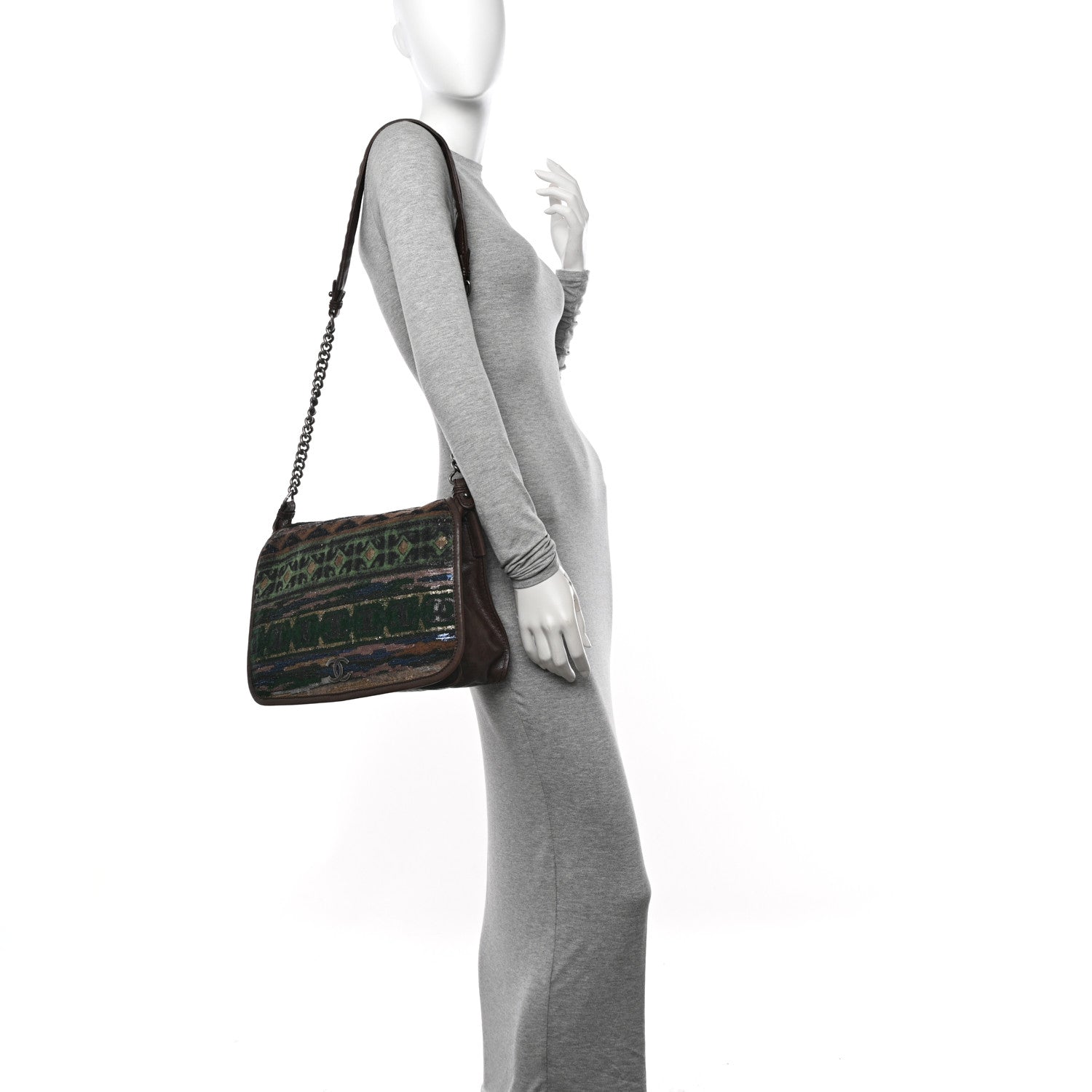 Chanel Tweed Sequin Edinburgh Messenger Bag 2 of 11