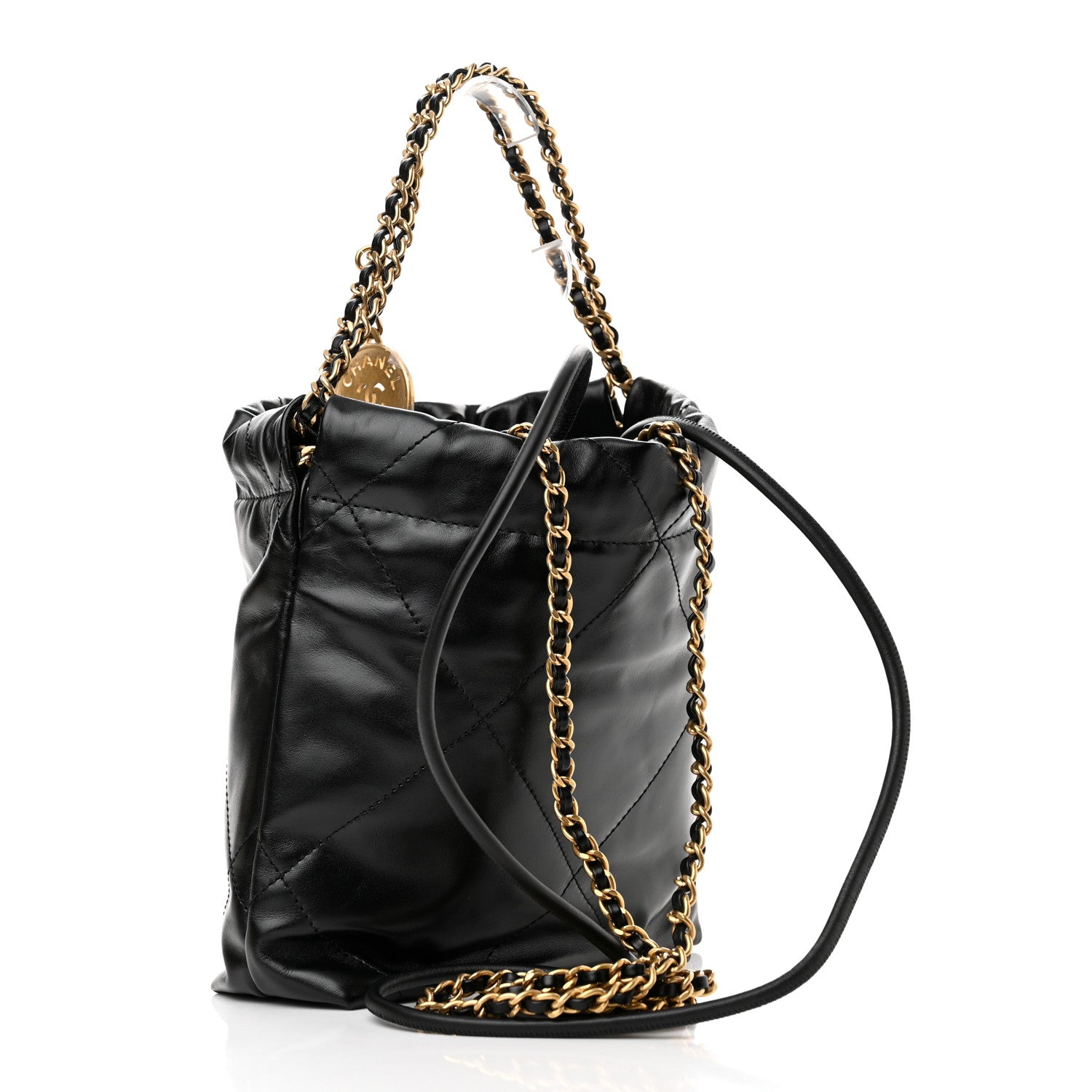 Chanel Shiny Calfskin Quilted Mini Chanel 22 Black 3 of 11