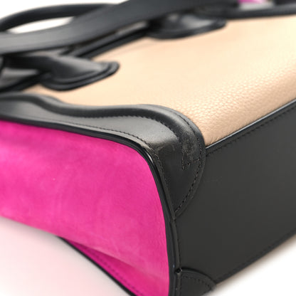 Celine Baby Grained Calfskin Nubuck Nano Tri-Color Luggage Fuchsia 11 of 14