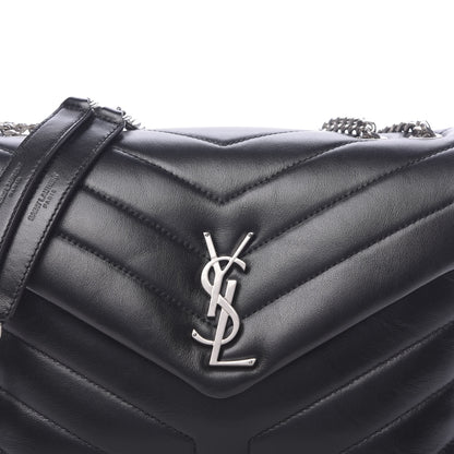 Saint Laurent Calfskin Y Quilted Monogram Small Loulou Chain Satchel Black 9 of 9