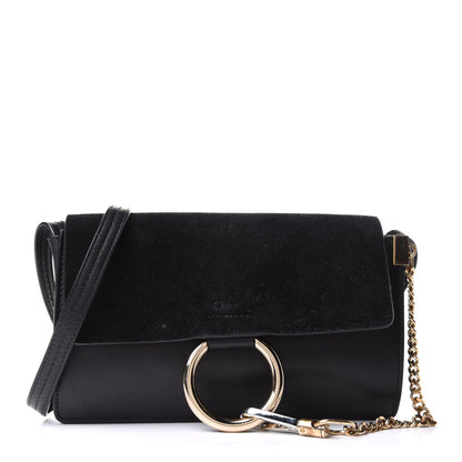 Chloe Suede Calfskin Small Faye Shoulder Bag Black 1 of 10