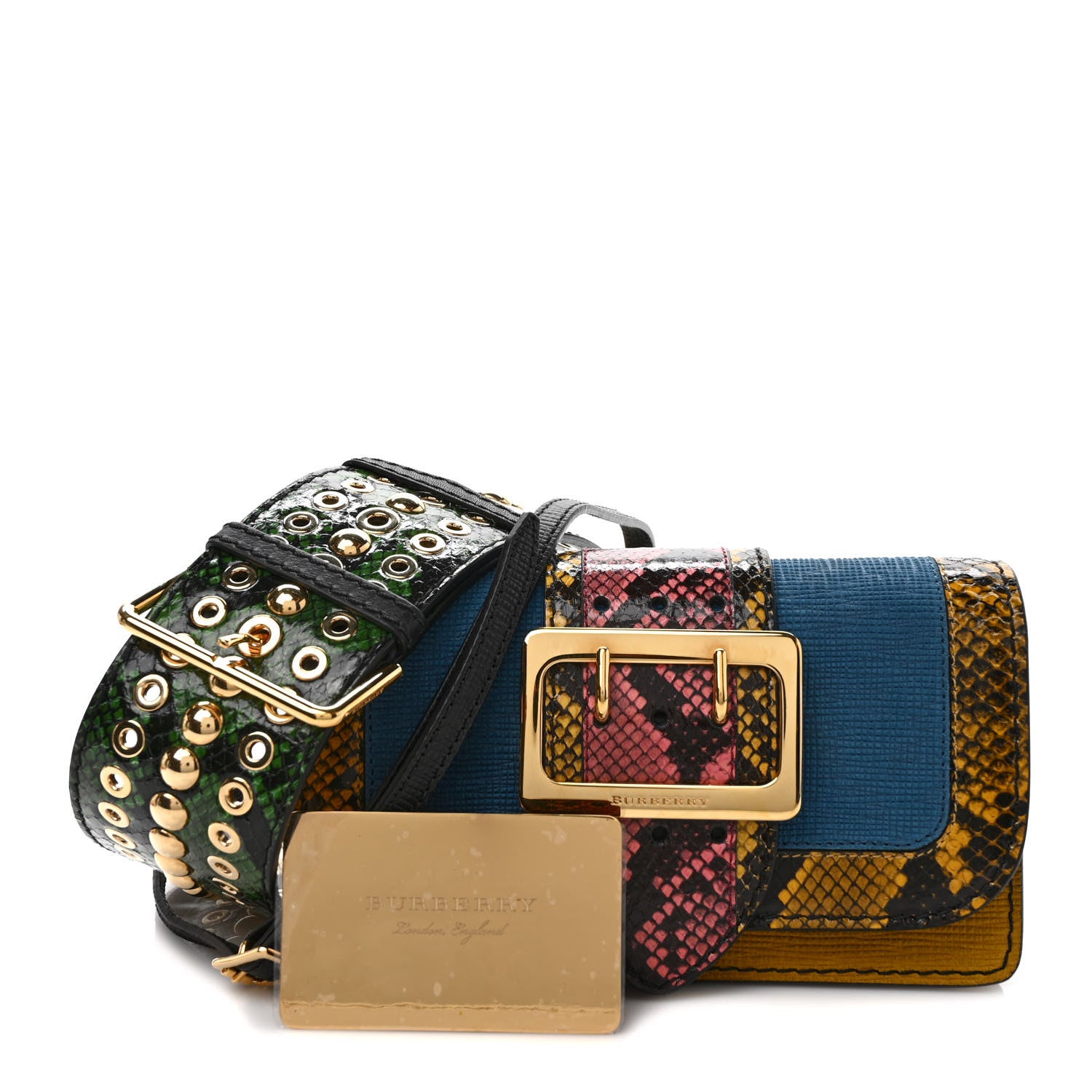 Burberry Suede Watersnake Print Small Madison Buckle Bag Multicolor 1 of 10