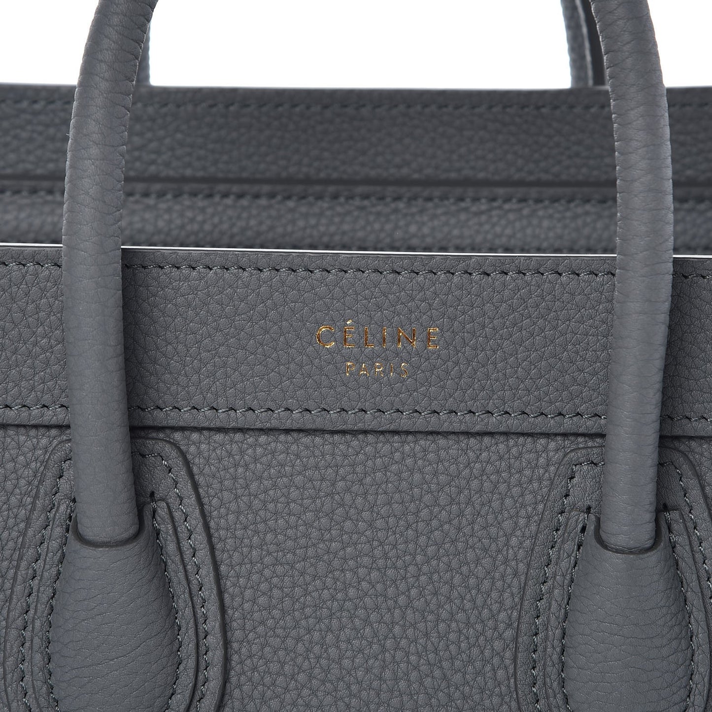 Drummed Calfskin Nano Luggage Kohl