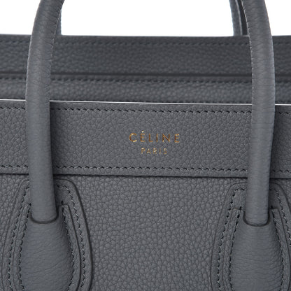 Celine Drummed Calfskin Nano Luggage Kohl 8 of 8