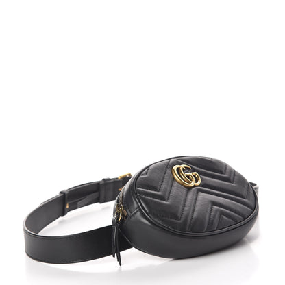 Gucci Calfskin Matelasse GG Marmont Belt Bag 95 38 Black 4 of 13