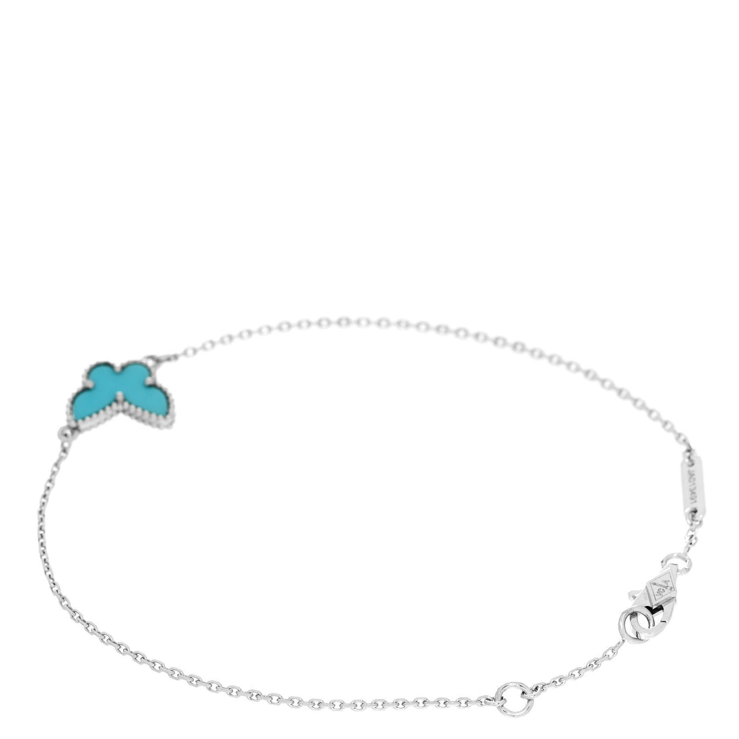 18K White Gold Turquoise Sweet Alhambra Butterfly Bracelet