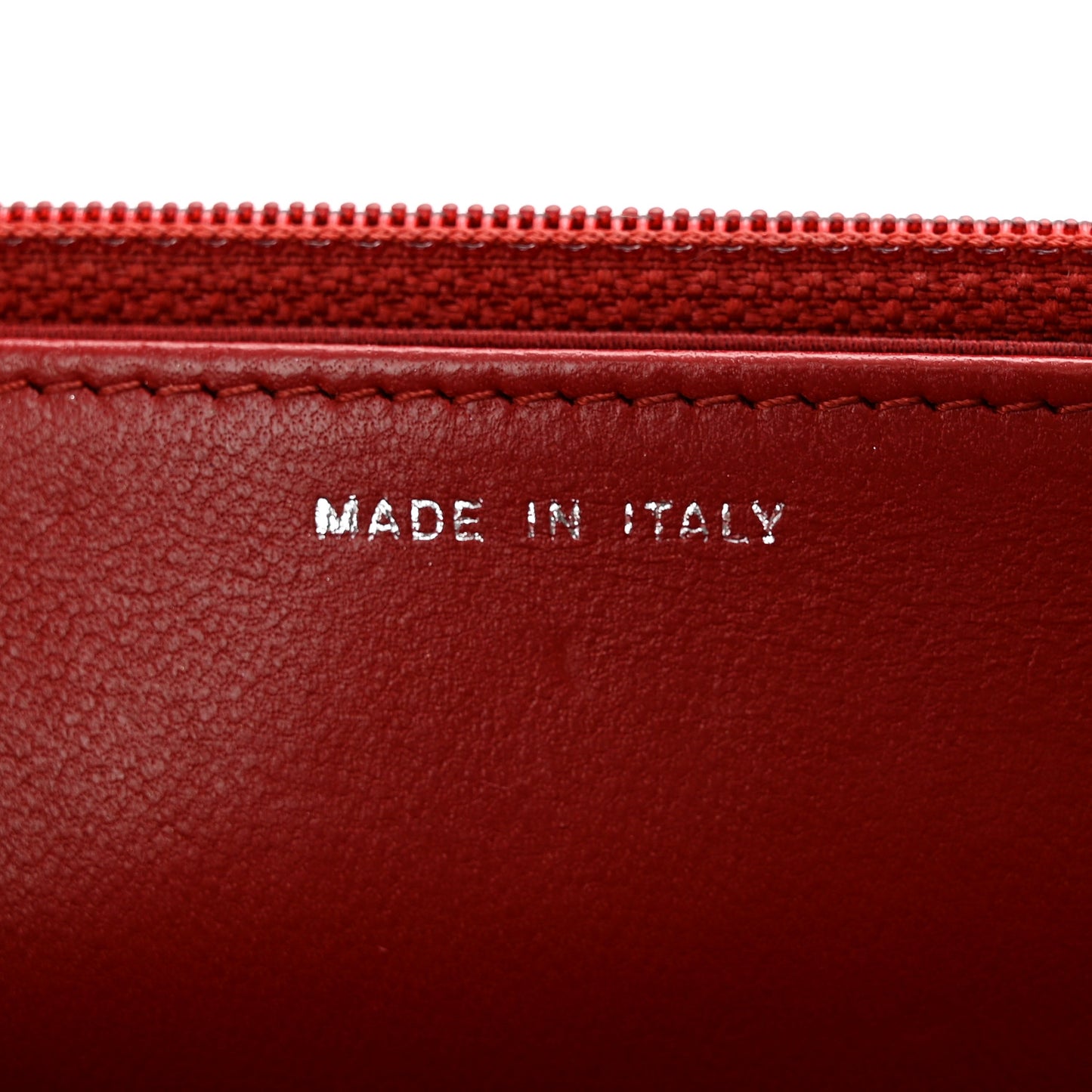 Lambskin Camellia Embossed Wallet on Chain WOC Red