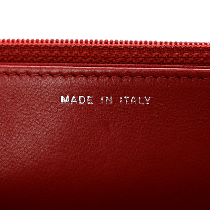 Chanel Lambskin Camellia Embossed Wallet on Chain WOC Red 7 of 12