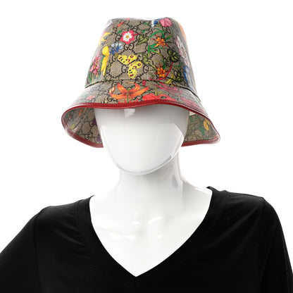 Gucci GG Supreme Monogram Flora Bucket Hat 58 Red 2 of 8
