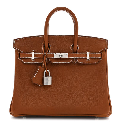 Hermes Natural Barenia Faubourg Birkin 25 Fauve 1 of 12